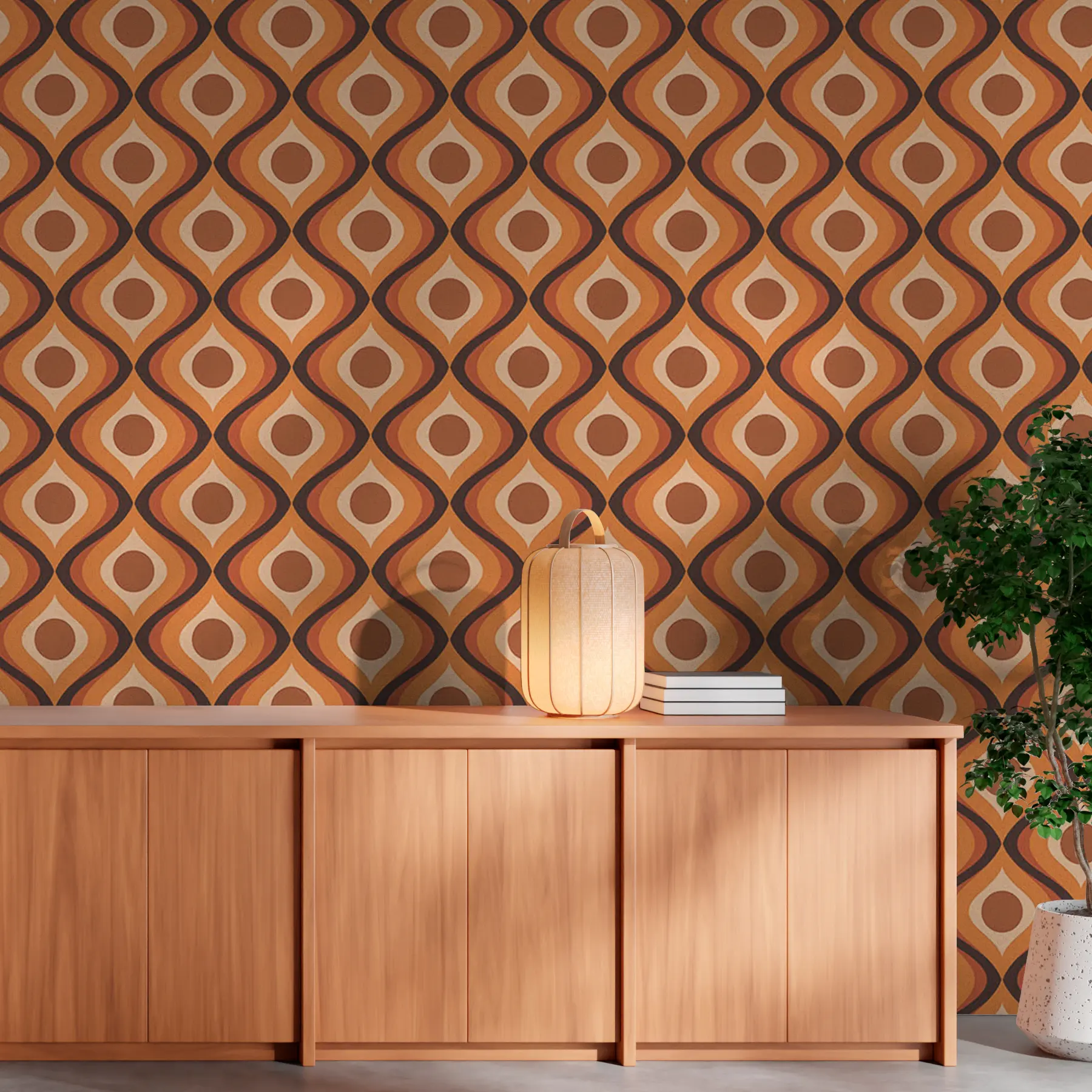 stenske poslikave Retro vzorec iz 70. let u51620