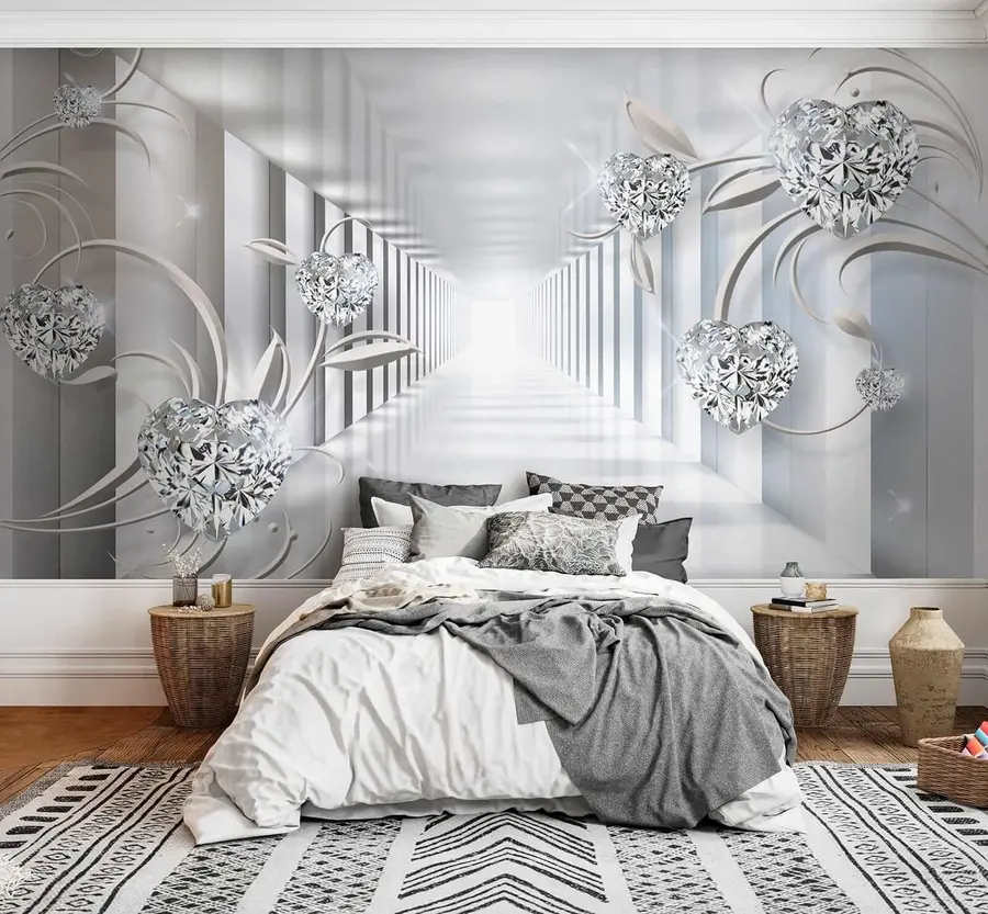 stenske poslikave Diamantna srca v predoru u07513