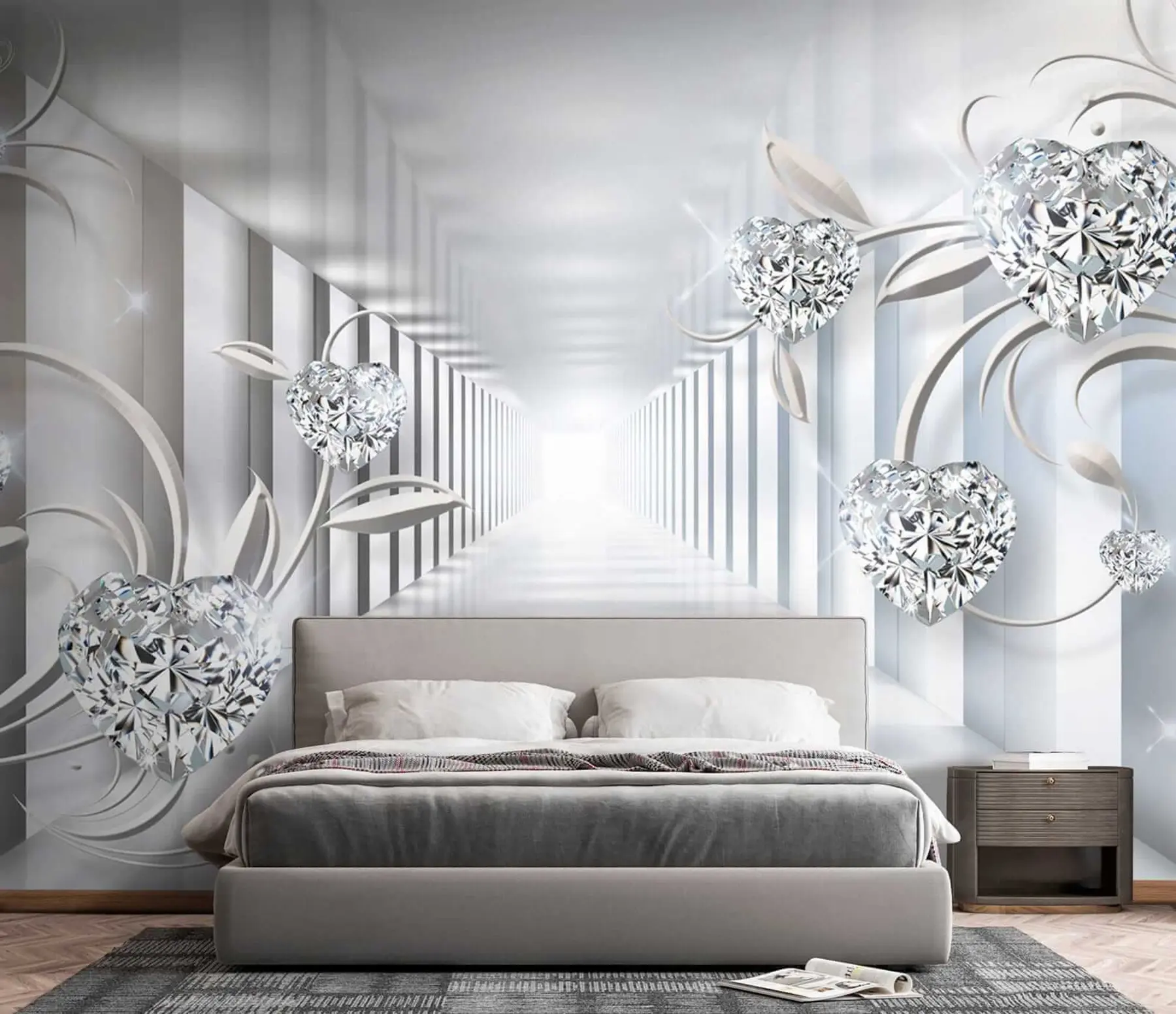 stenske poslikave Diamantna srca v predoru u07513