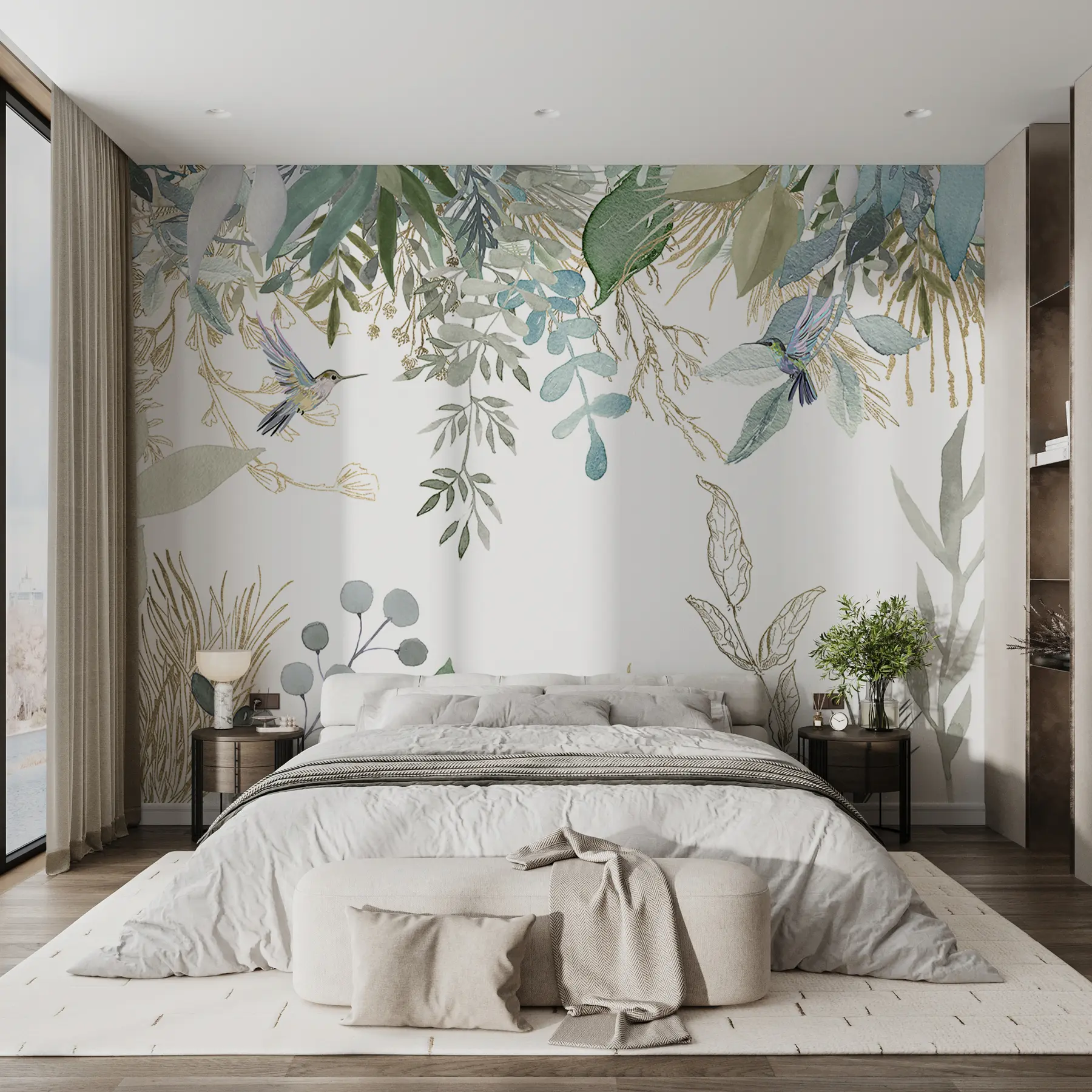 stenske poslikave Botanika, list in zelena u17579