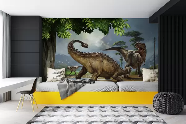 Stenska stenska poslikava Dinozaver