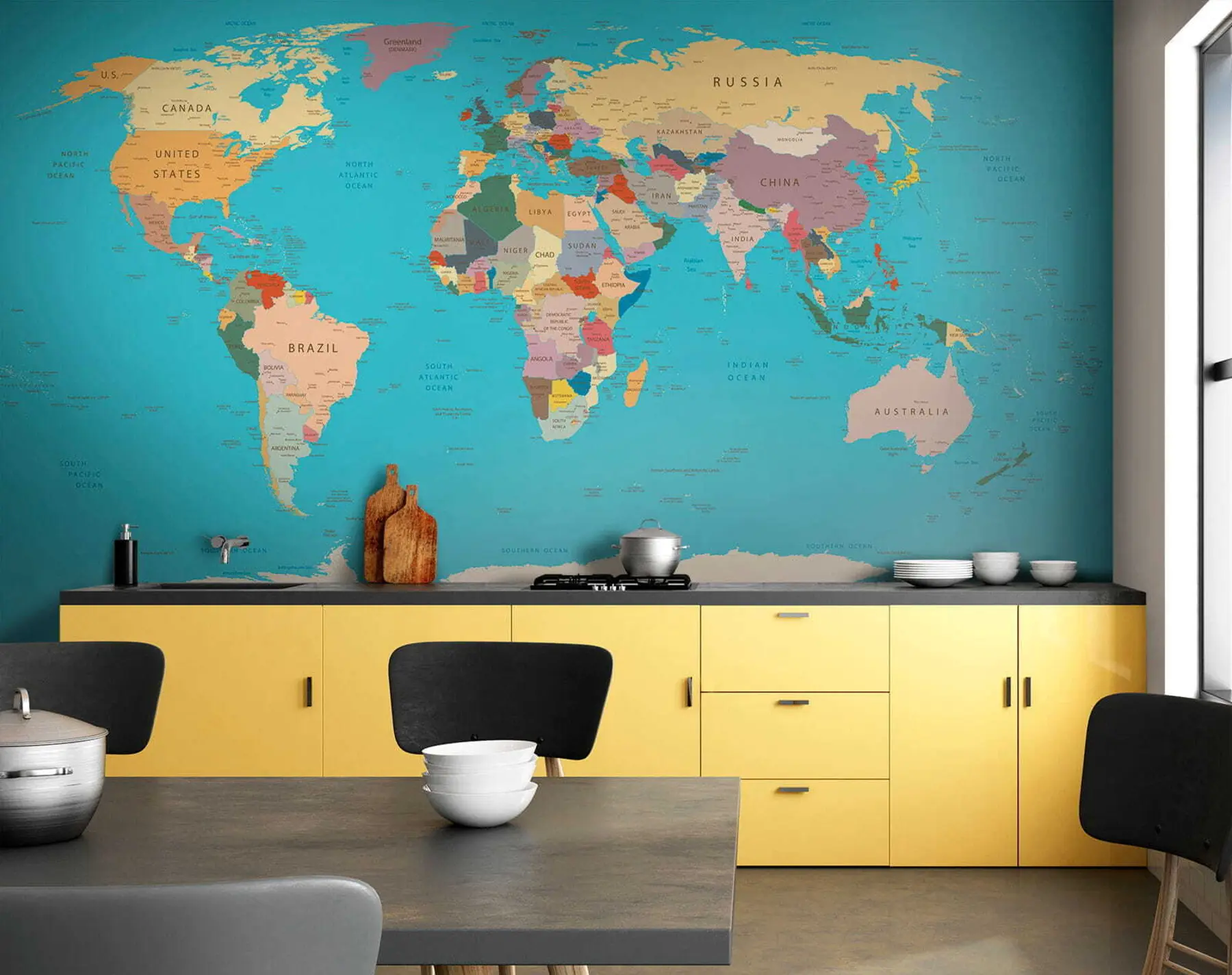 stenske poslikave Zemljevid sveta u57440