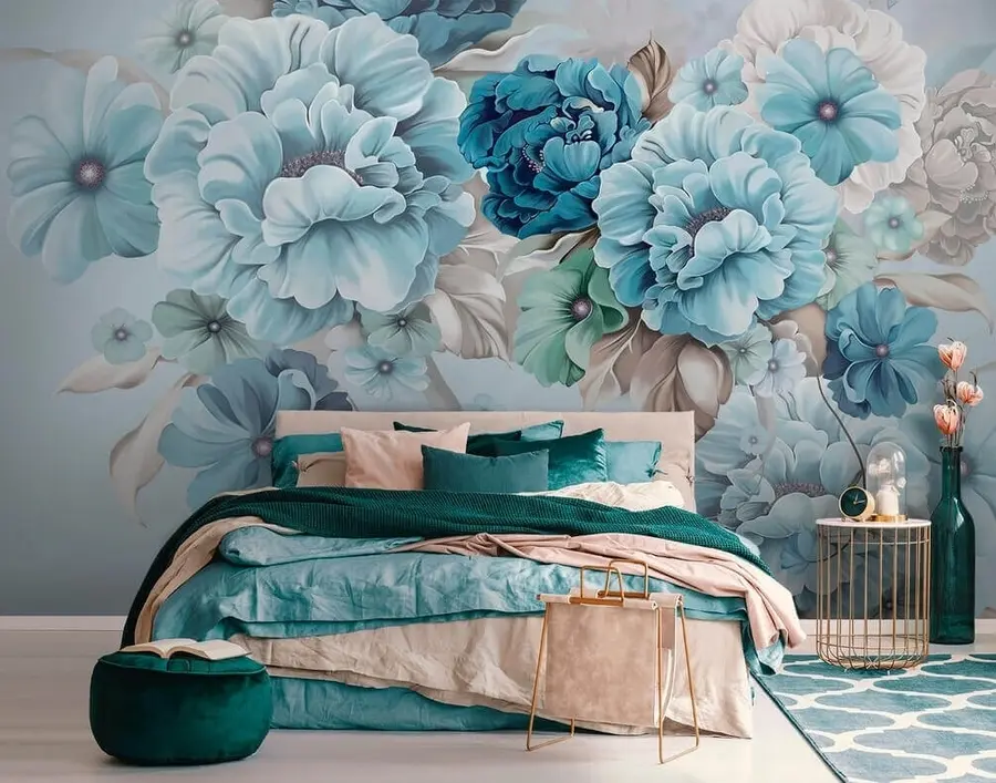 stenske poslikave Nežno modro cvetje u59900