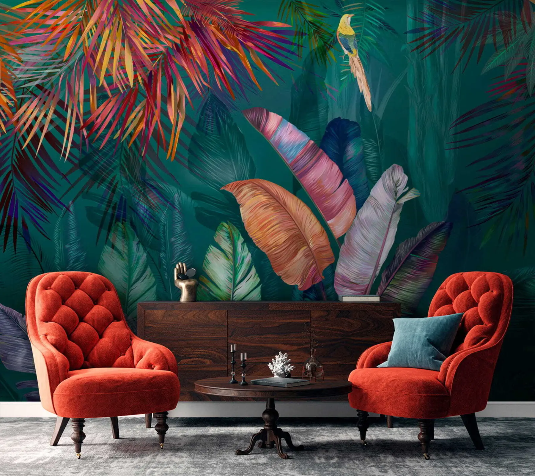 stenske poslikave Svetli listi banan u60120