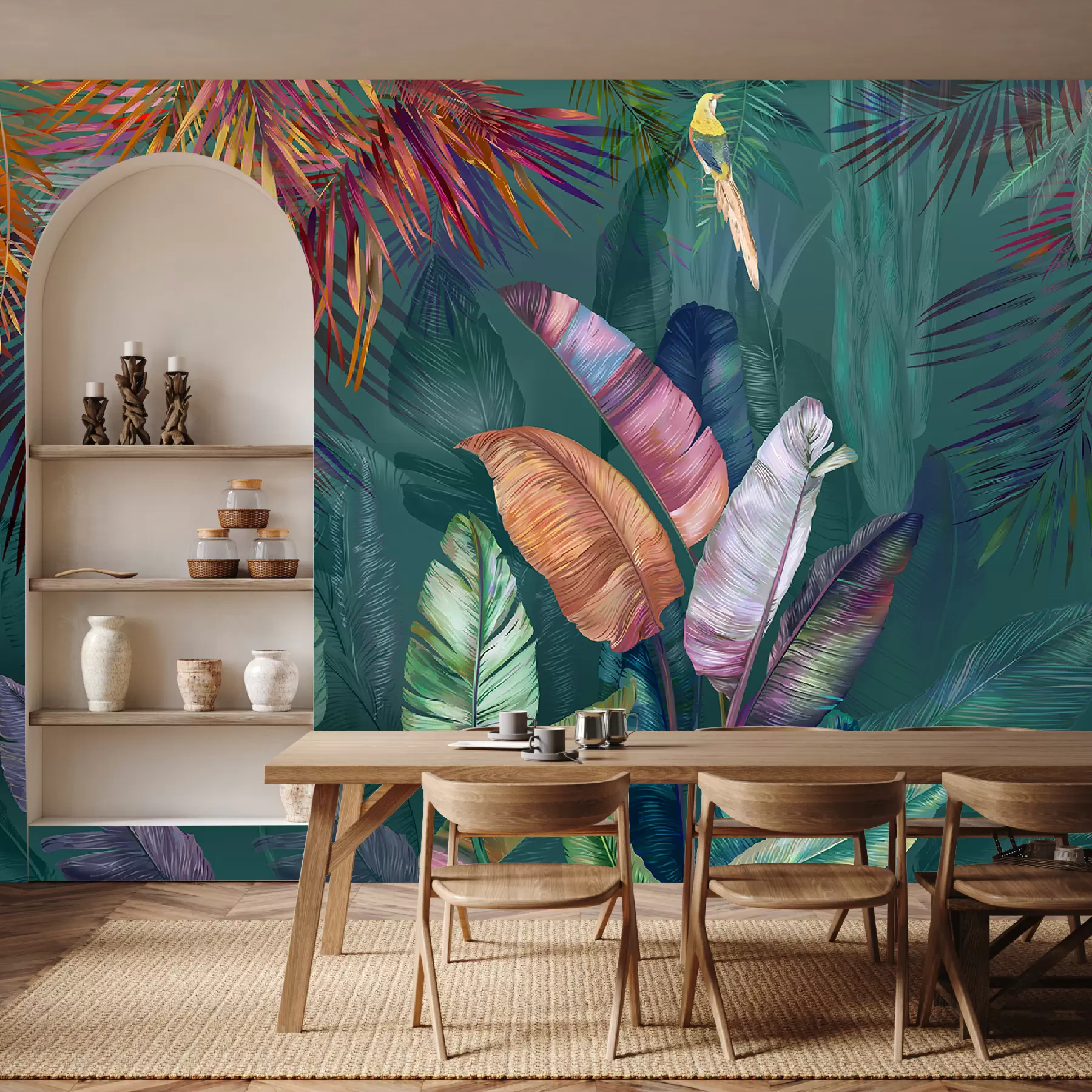 stenske poslikave Svetli listi banan u60120