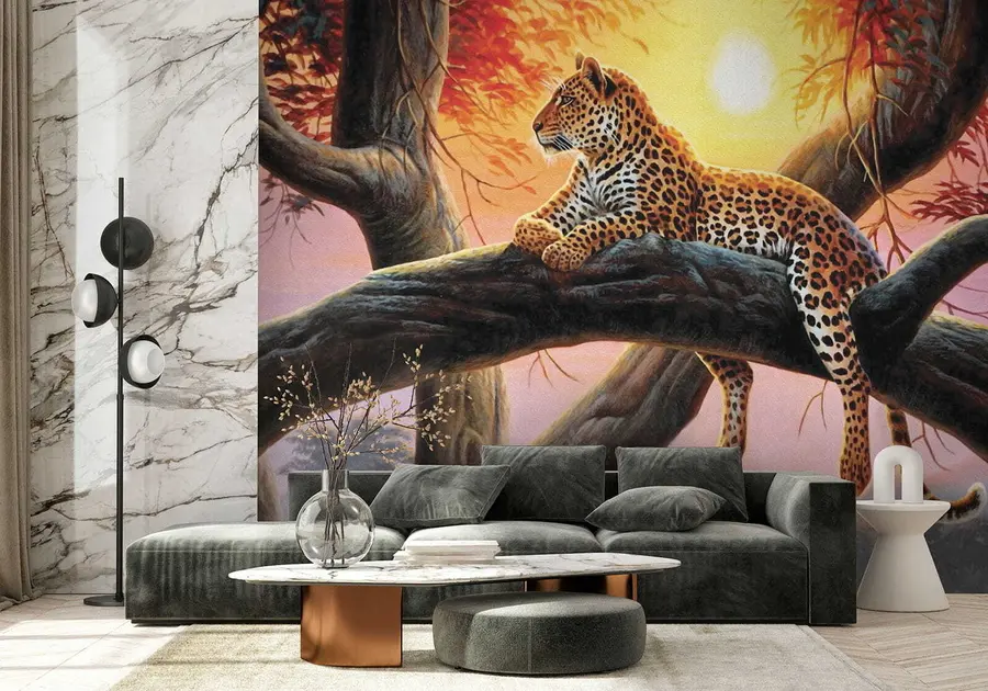 stenske poslikave Leopard na drevesu u62925