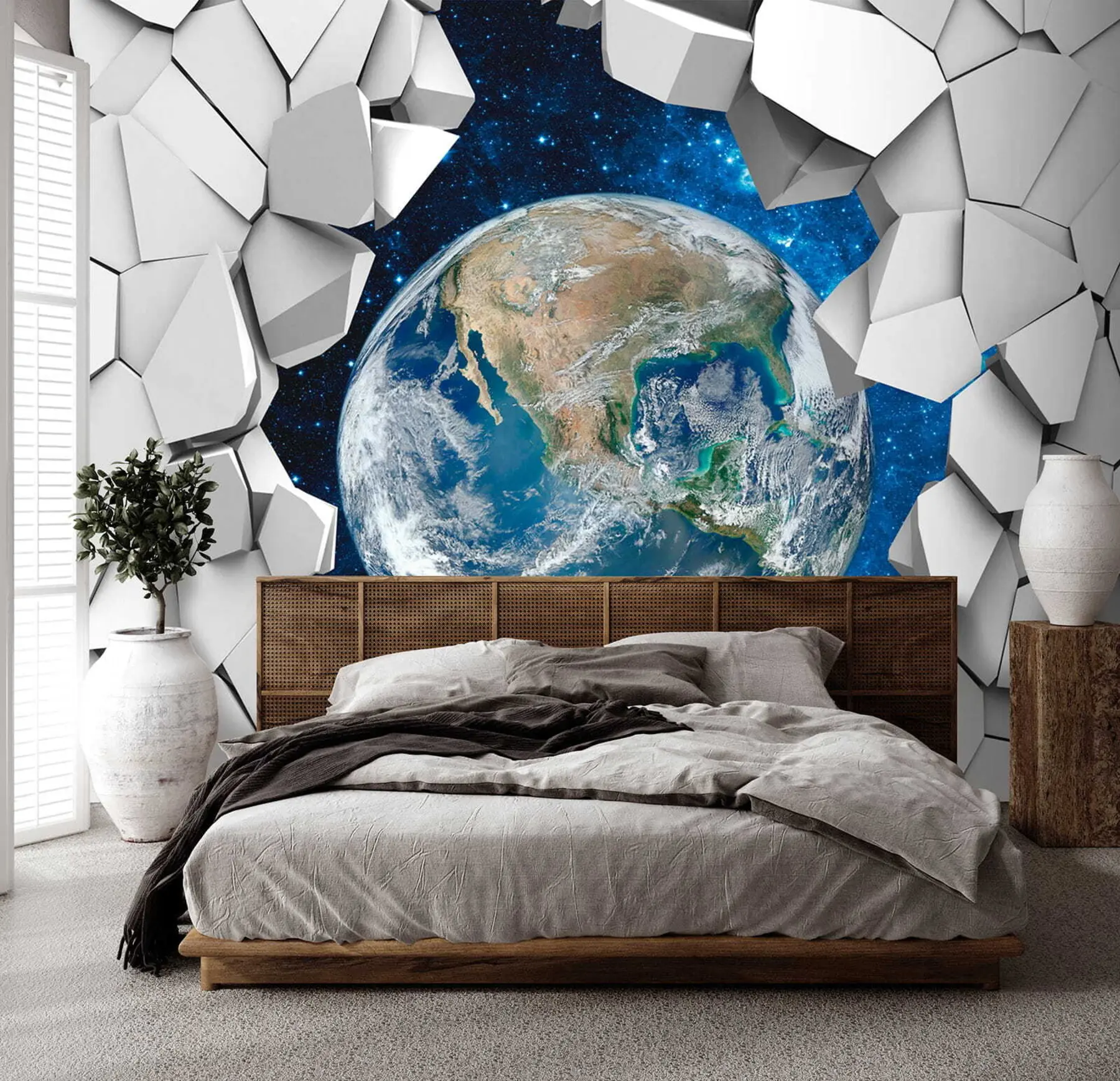 stenske poslikave 3D stena in planet u77808