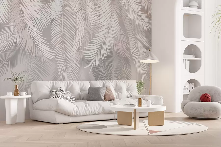 stenske poslikave Sivi palmovi listi u48556