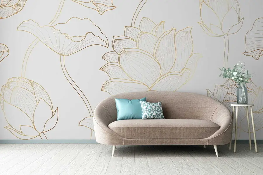 stenske poslikave Lotus line art u58166