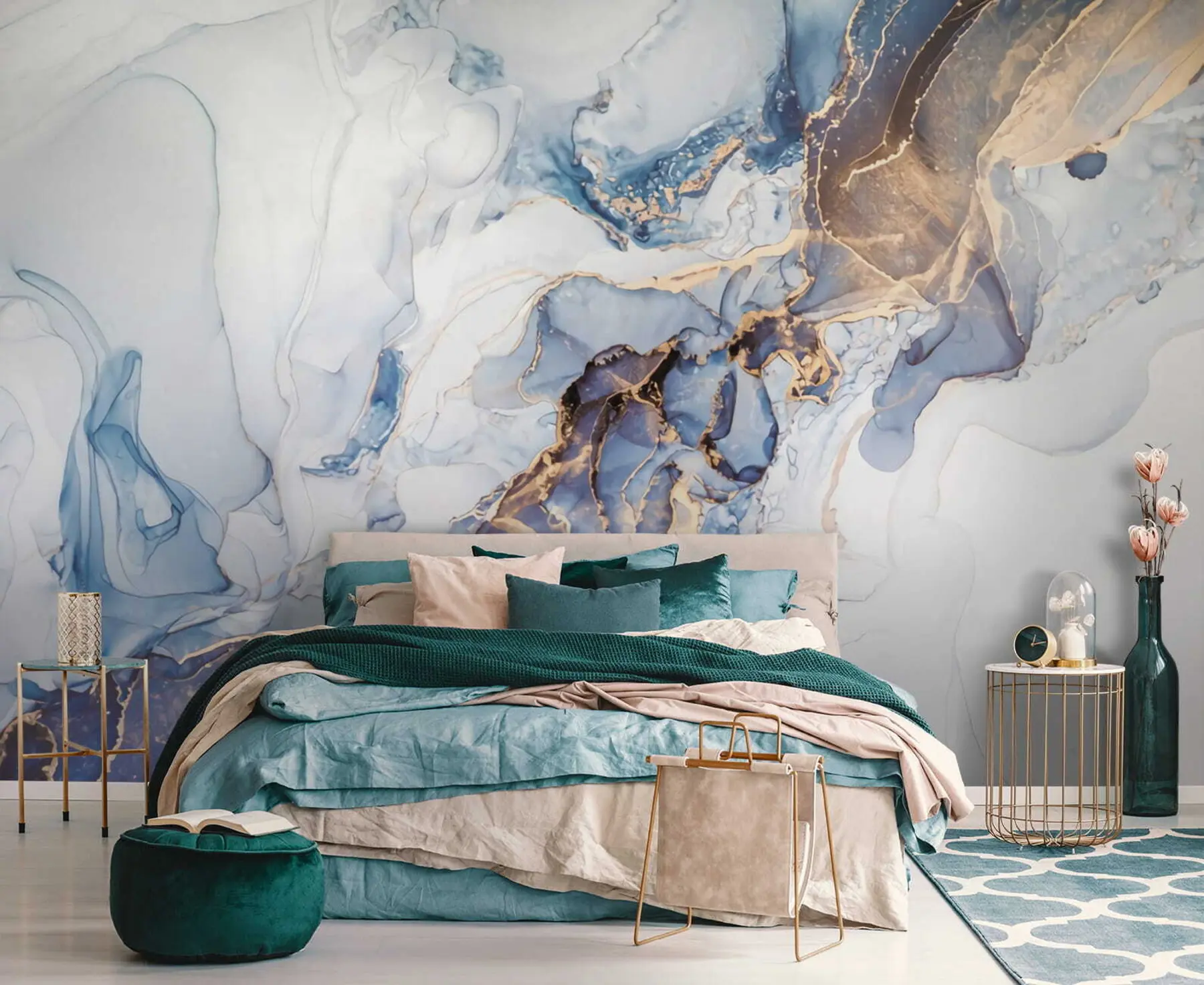 stenske poslikave Belo-modri marmor, tekočina u70767