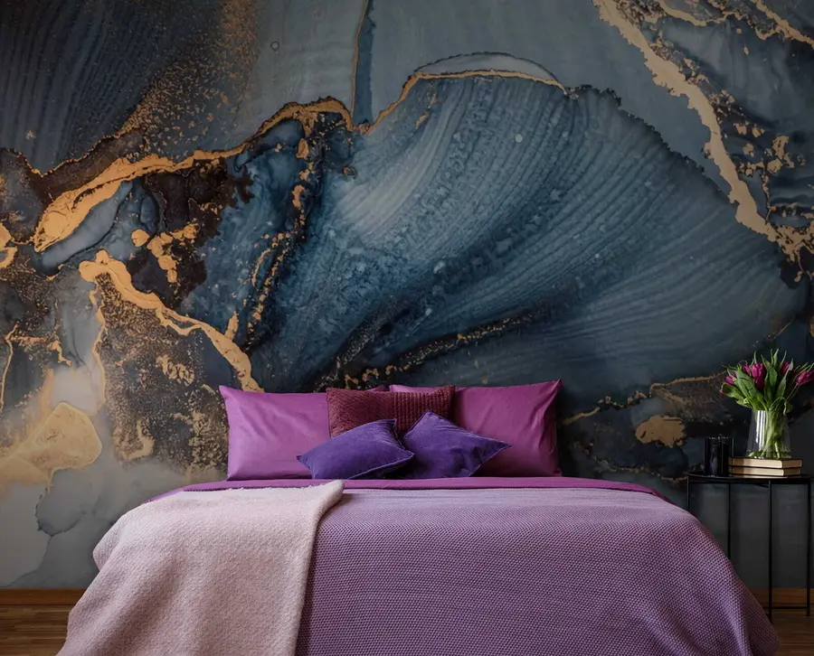 stenske poslikave Modra abstraktna umetnost, marmor, tekočina u70781