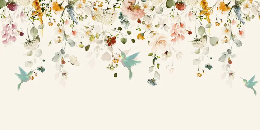 stenske poslikave Cvetje in kolibriji u59610d2