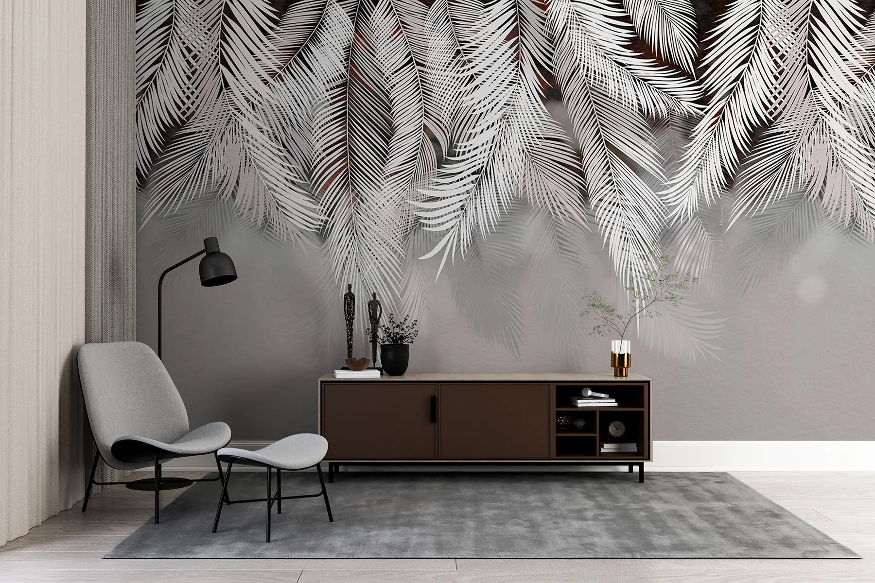 stenske poslikave Tropski listi u48556v4d2