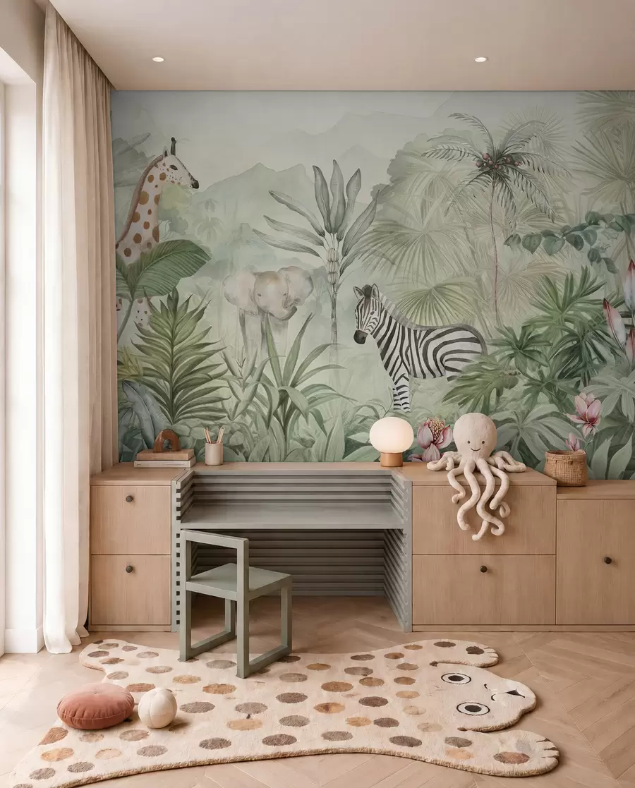 stenske poslikave Mali prijatelji s safarija w00089