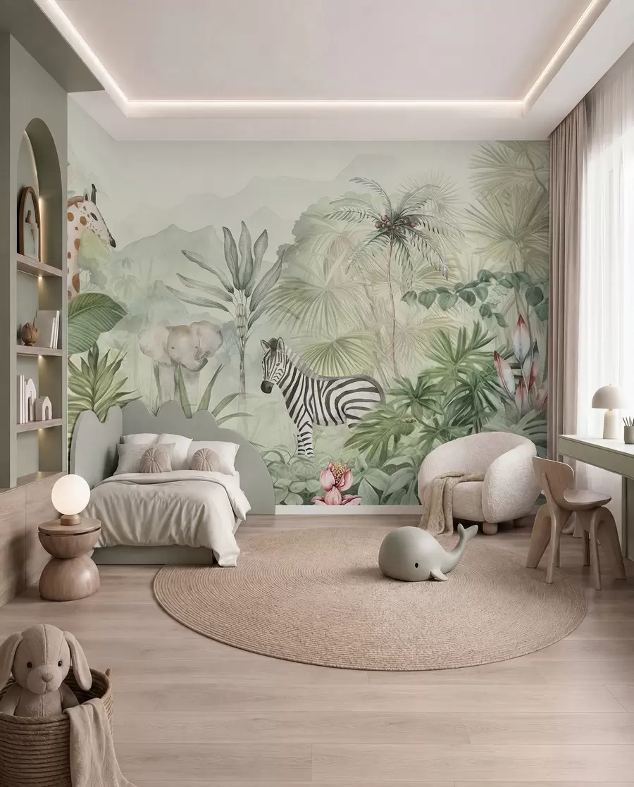 stenske poslikave Mali prijatelji s safarija w00089