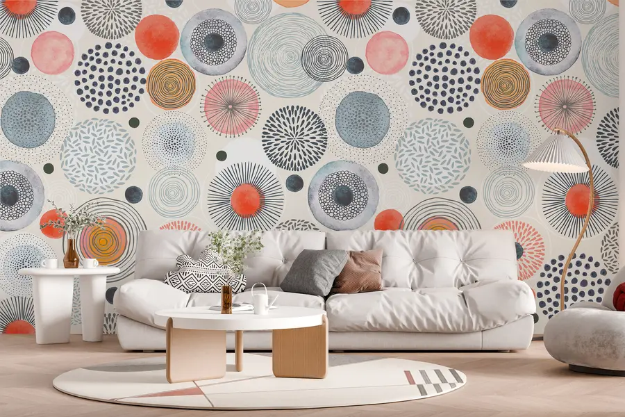 stenske poslikave Abstraktni krogi w00043