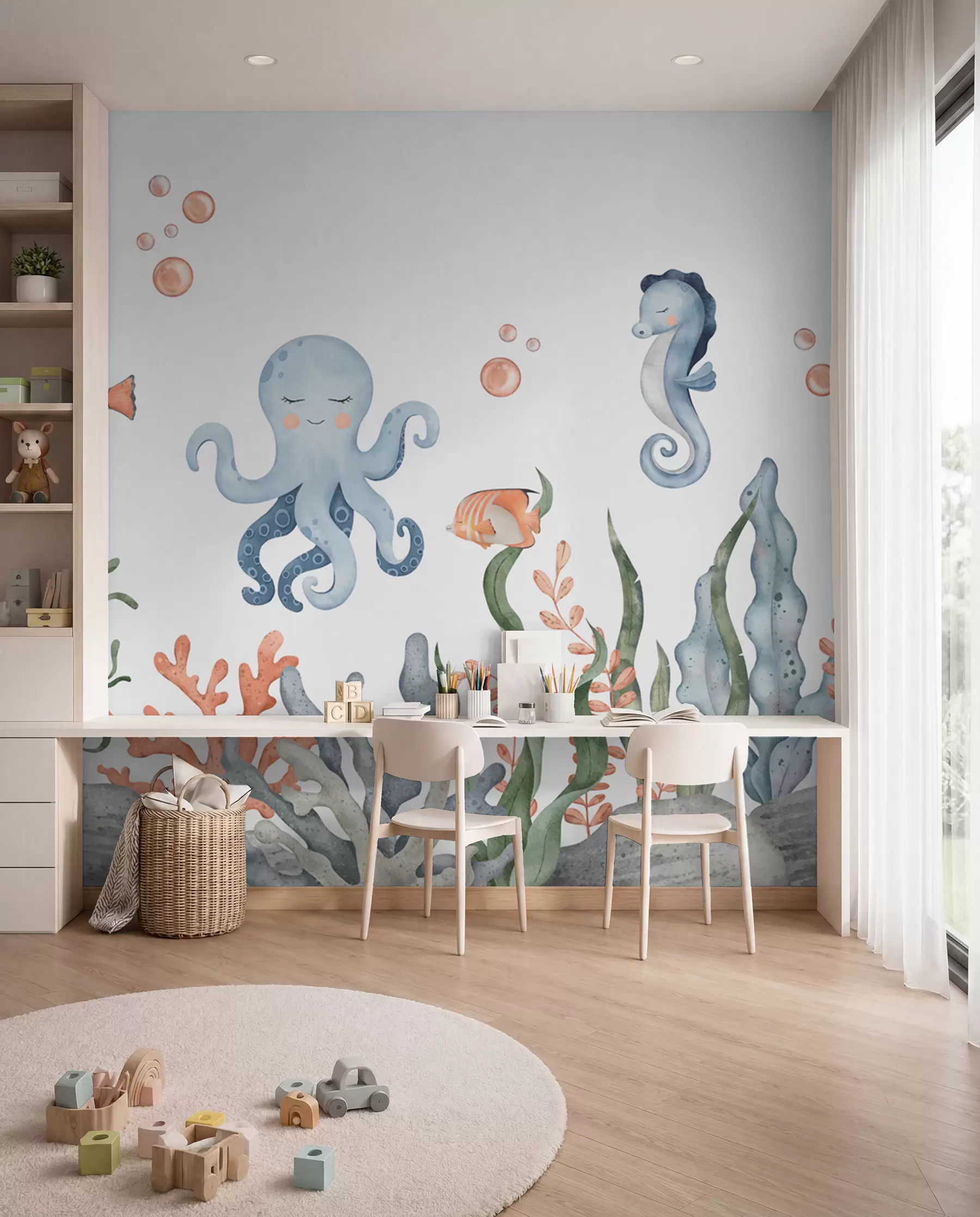 stenske poslikave Mali prijatelji oceana w00383