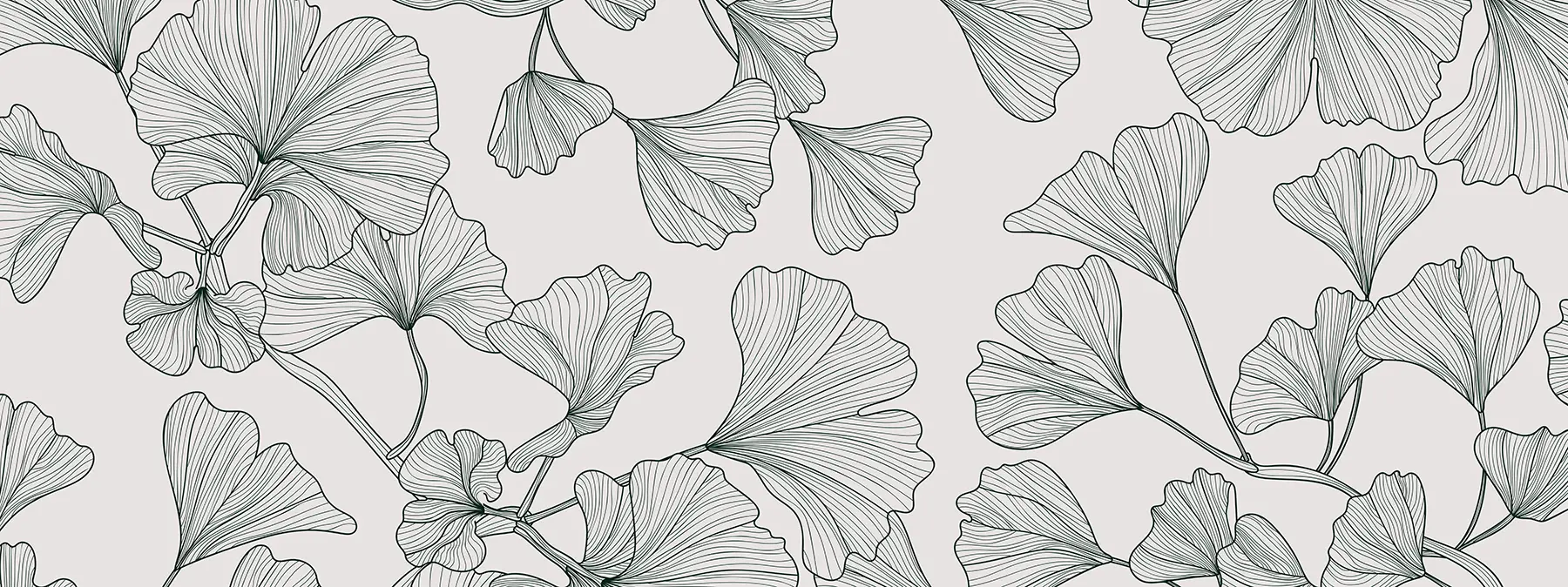 stenske poslikave Lily ginko sivo ozadje w00328v2