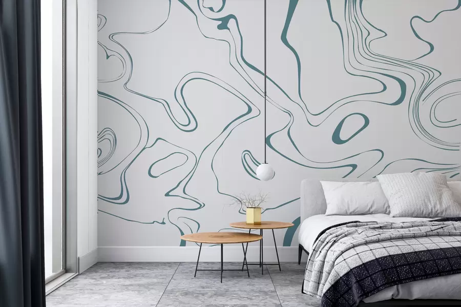 stenske poslikave Abstraktno ozadje z učinkom marmorja v modri barvi w00634v2