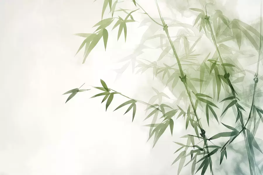 stenske poslikave Veje z listi akvarel w00687