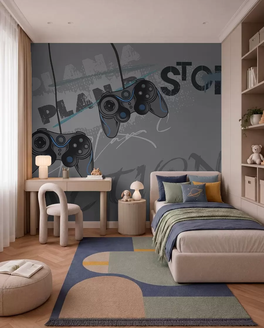 stenske poslikave Čas za igro v sivi w00829v1