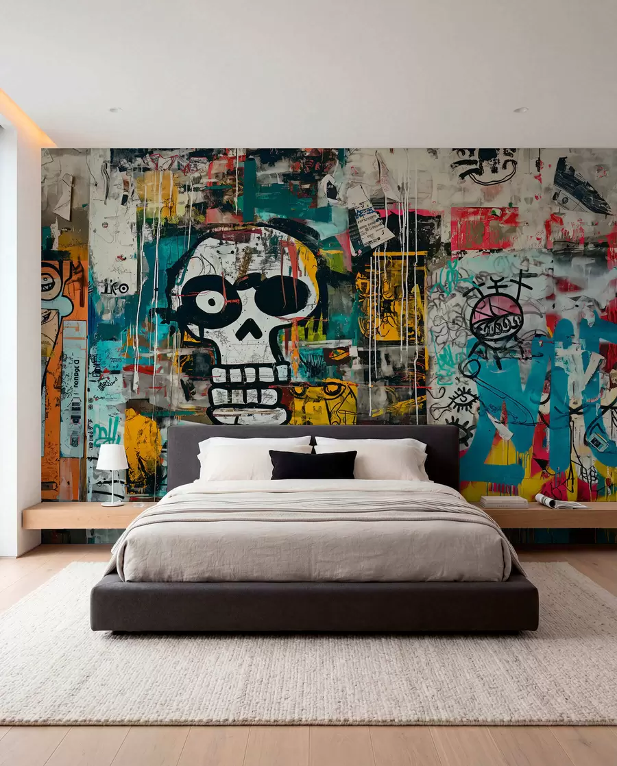 stenske poslikave Pisani grafiti v basquiat stilu w01187