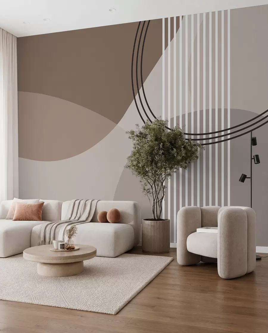 stenske poslikave Geometrijska abstrakcija črta in krog minimalizem moderen slog  w08173