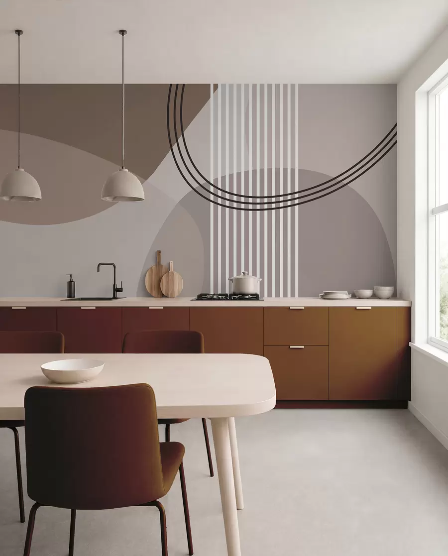 stenske poslikave Geometrijska abstrakcija črta in krog minimalizem moderen slog  w08173