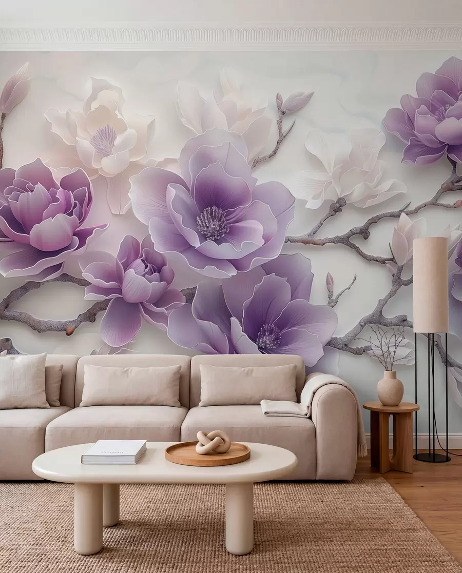 stenske poslikave Magnolija v lila w01359