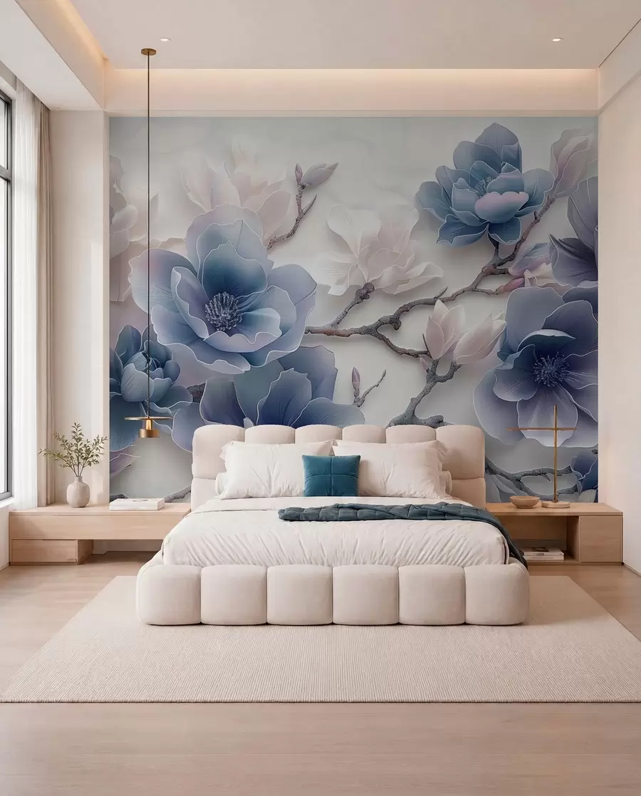stenske poslikave Magnolija v modri w01359v1
