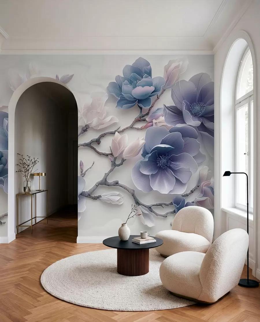 stenske poslikave Magnolija v modri w01359v1