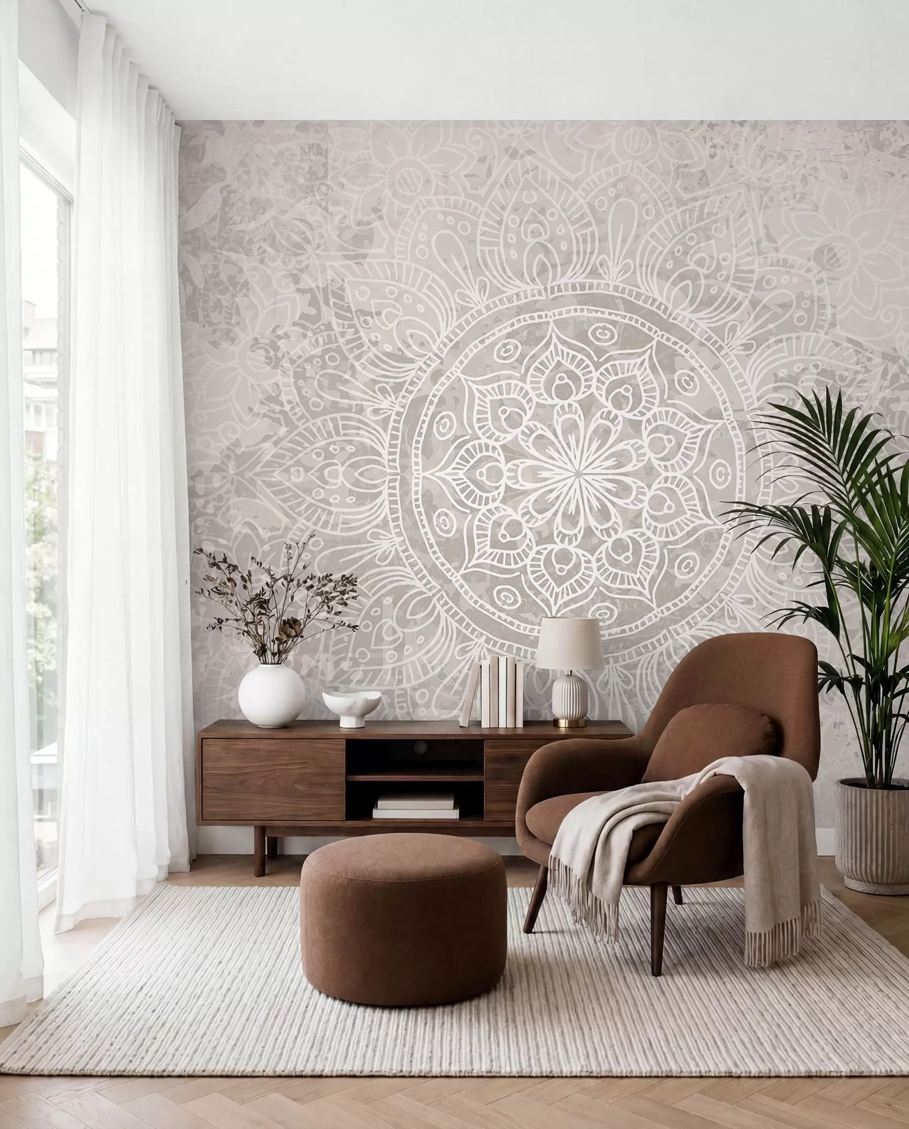 stenske poslikave Mandala tankih črt w08246