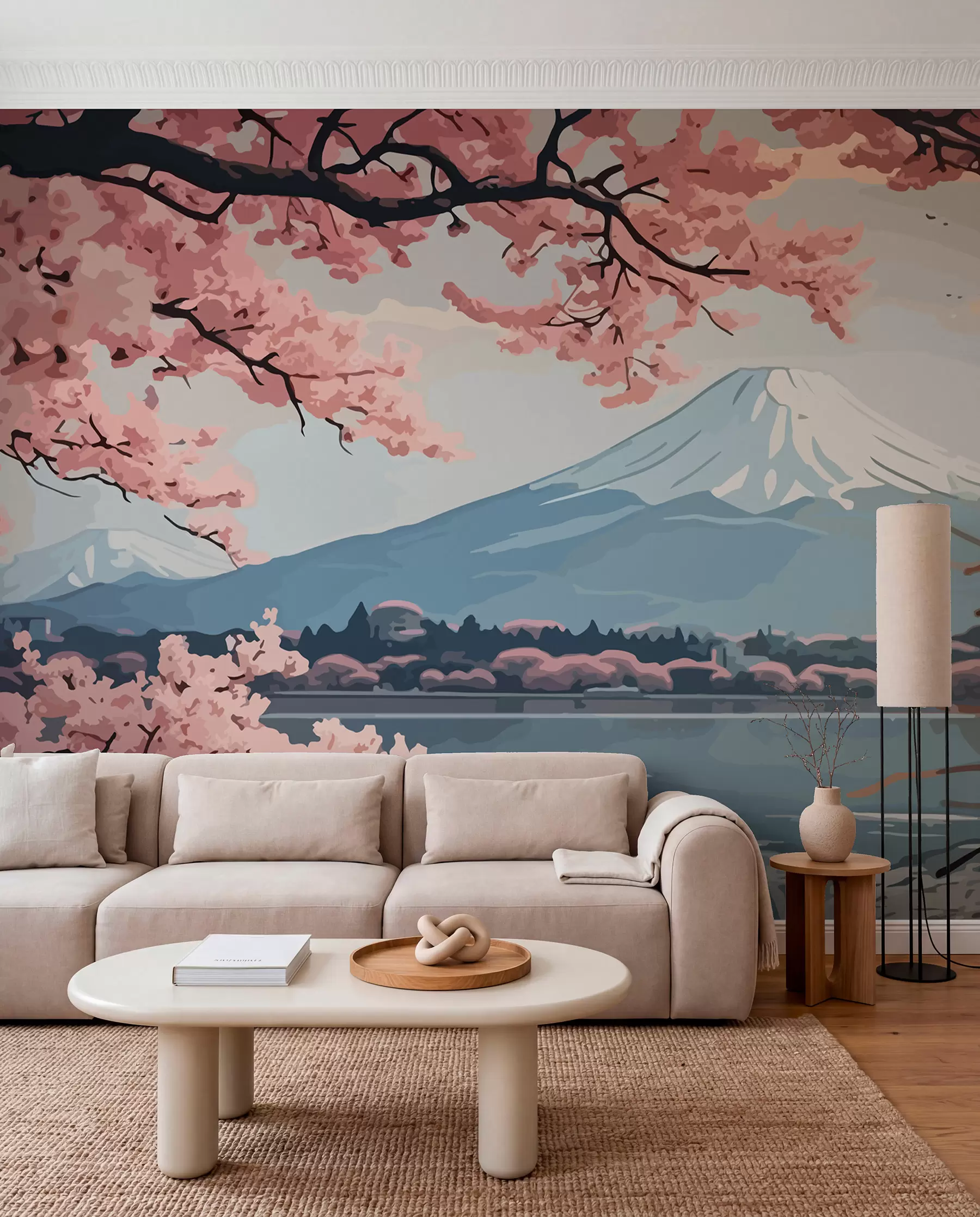 stenske poslikave Sakura, gore, akvarel w01664