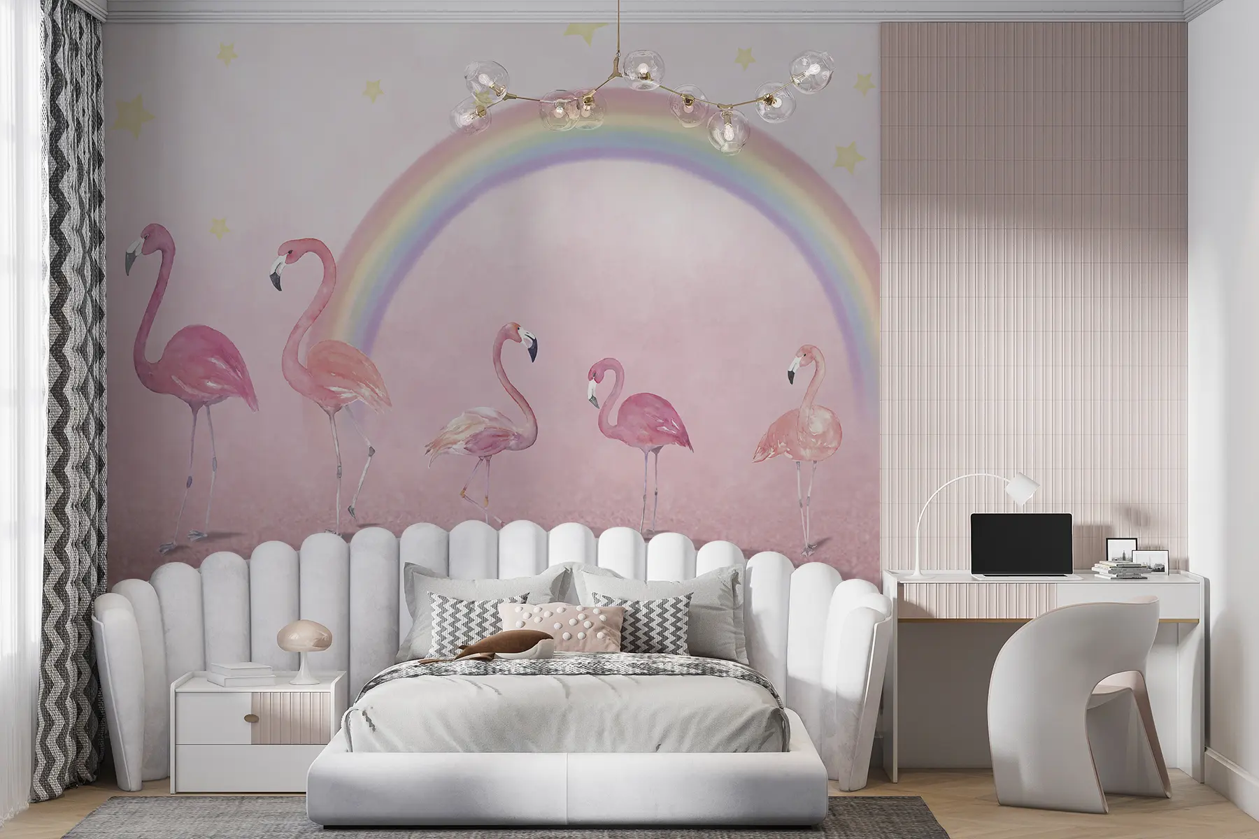 stenske poslikave Ptica, mavrica e veliki flamingo u29070