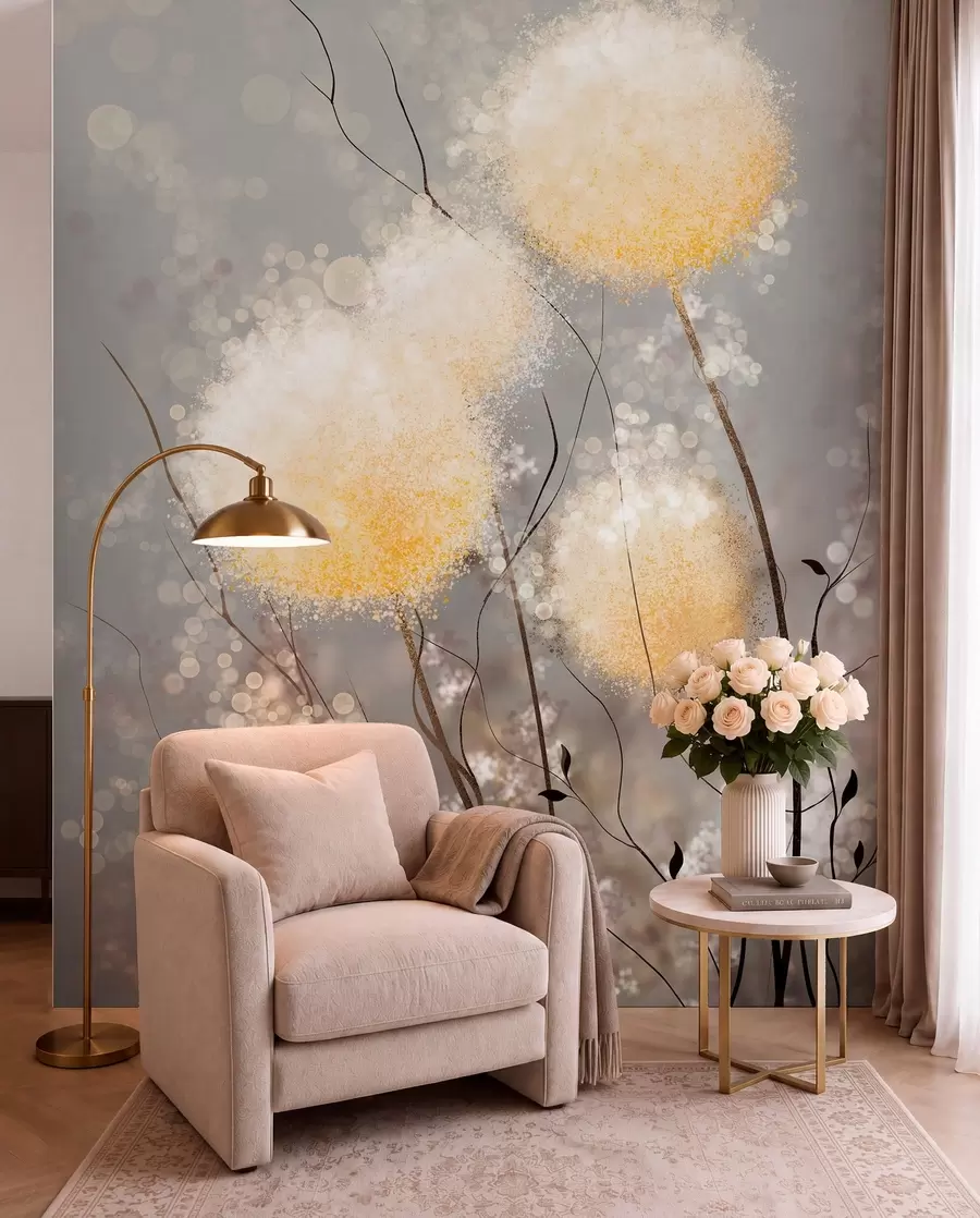 stenske poslikave Fairy dandelion bloom u33910