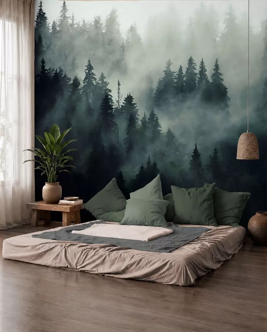 stenske poslikave Megleno jutro, gozd u36439