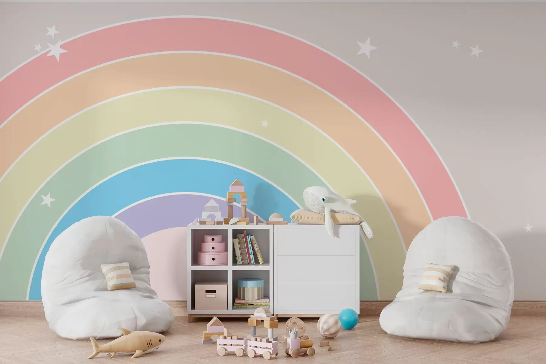 stenske poslikave Mavrica z zvezdami w08305