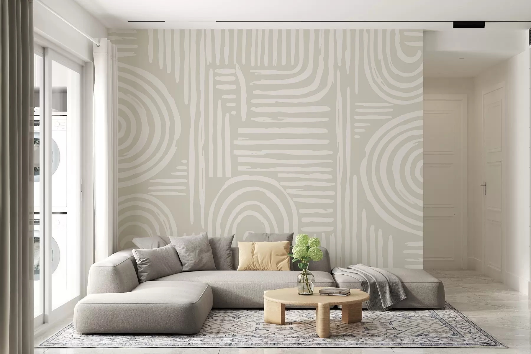 stenske poslikave Boho dizajn v mehkih barvah w01919