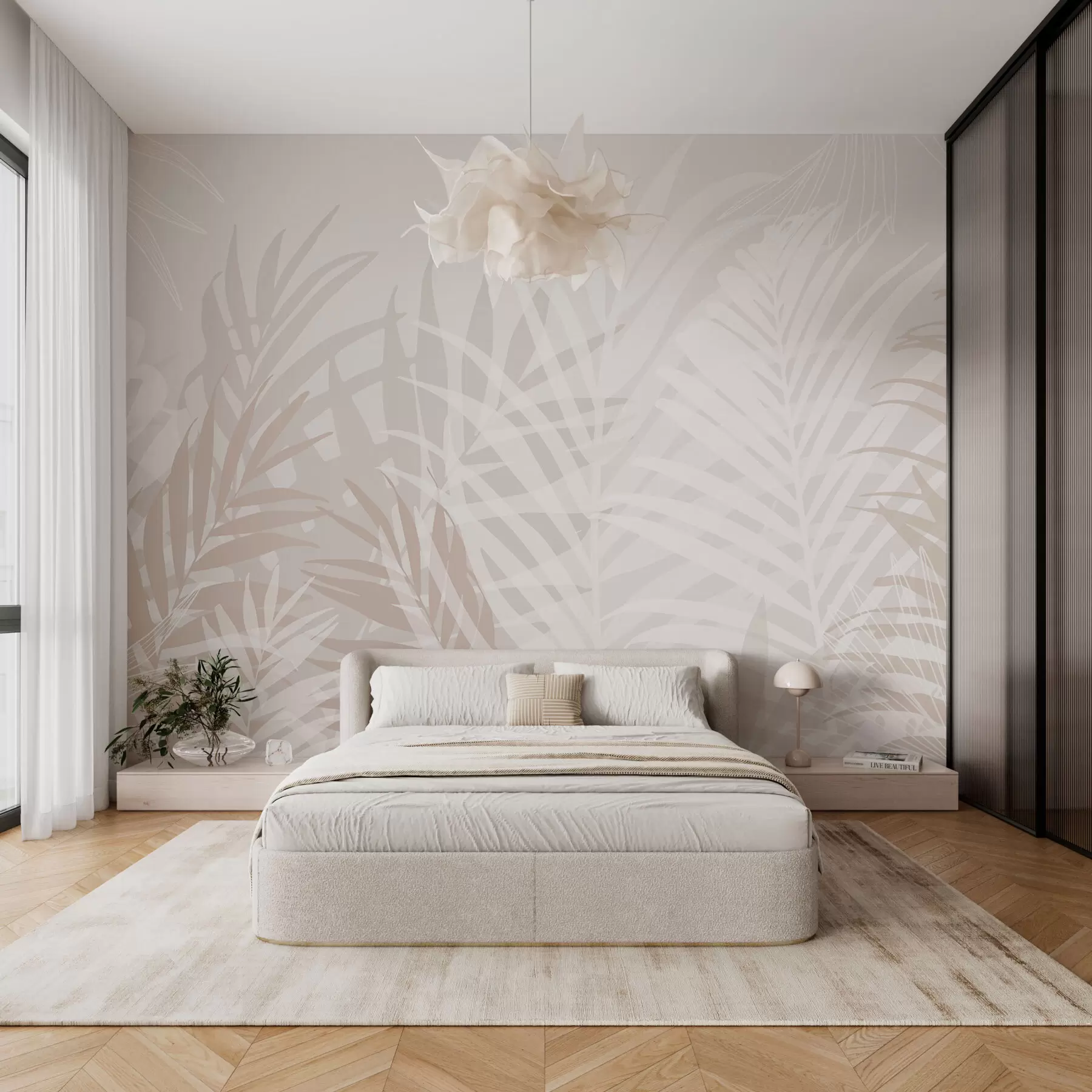 stenske poslikave Trendovski tropski listi w02026v2