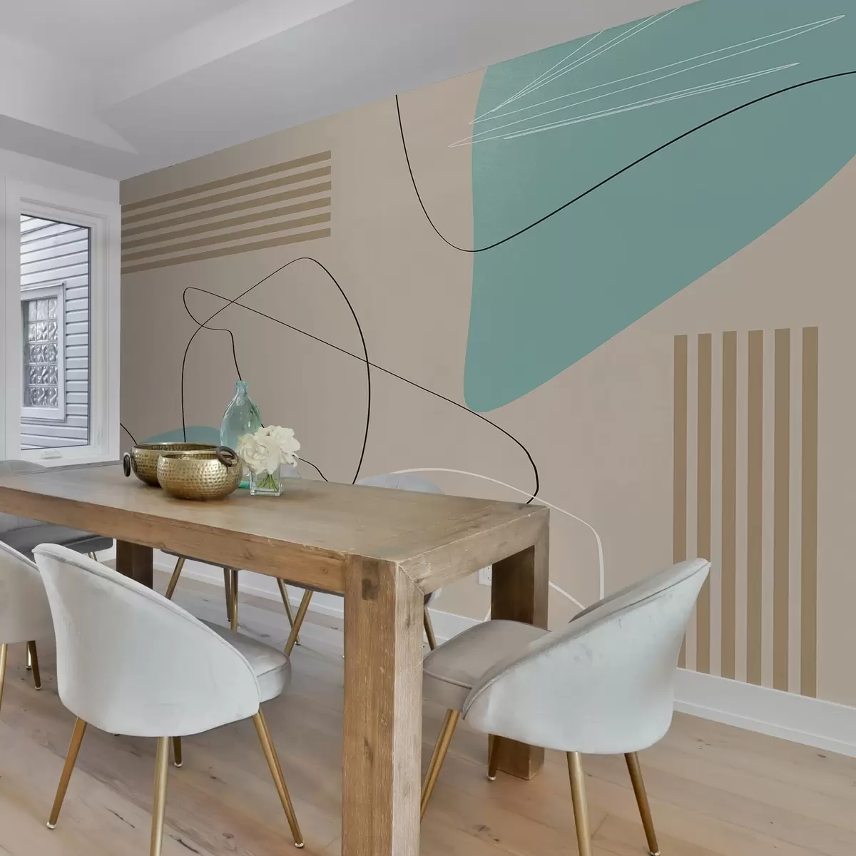 stenske poslikave Abstraktne oblike v nežnih barvah w00724v2