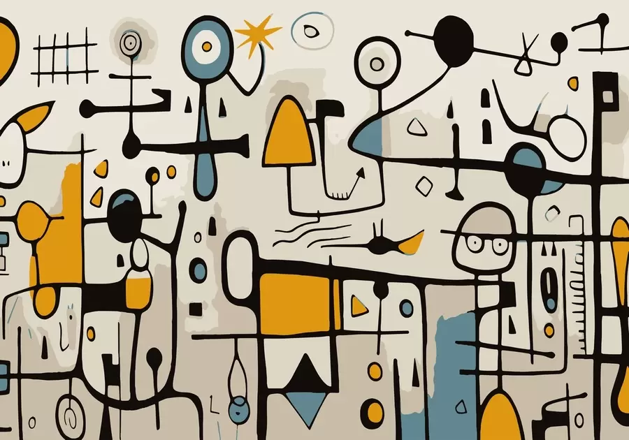 stenske poslikave Abstraktna umetnost z geometrijskimi oblikami v secesijskem slogu w02029