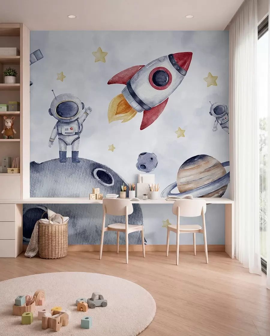 stenske poslikave Mali astronavti v letu w01461