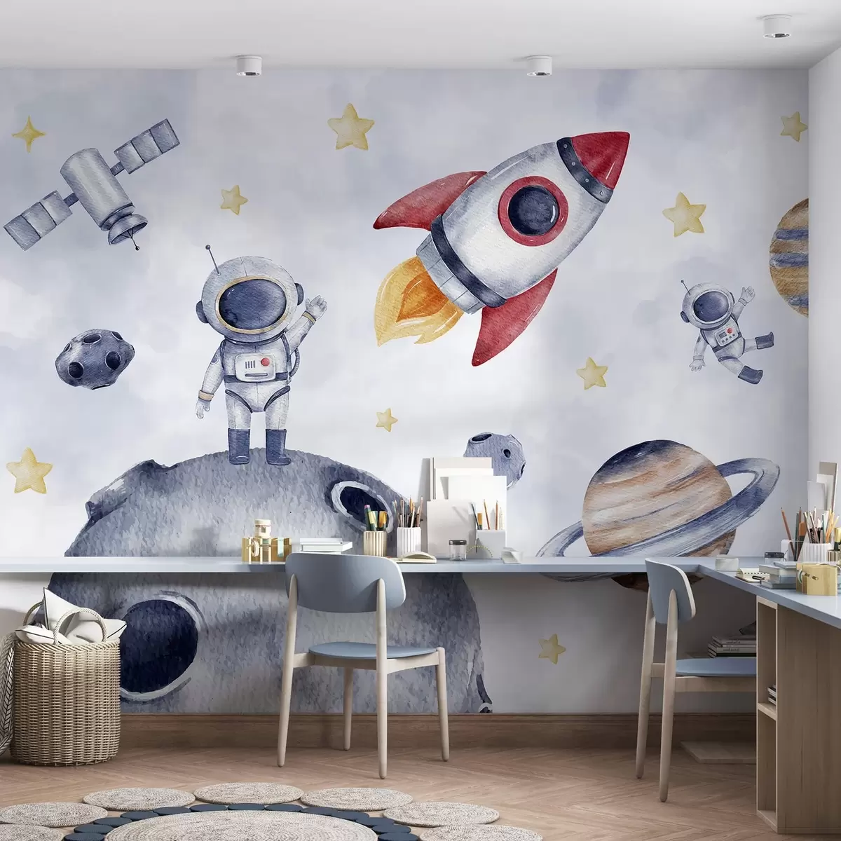 stenske poslikave Mali astronavti v letu w01461