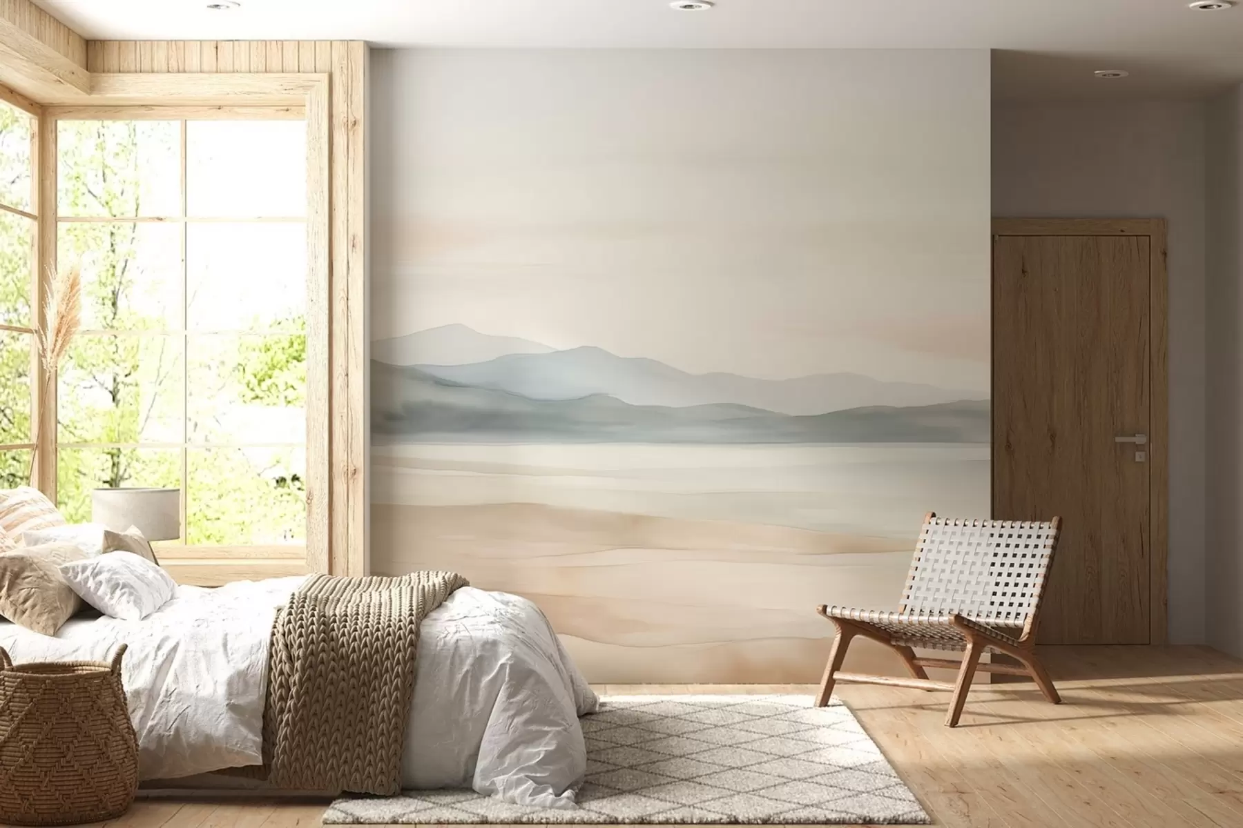 stenske poslikave Poslikana akvarelna pokrajina w02117