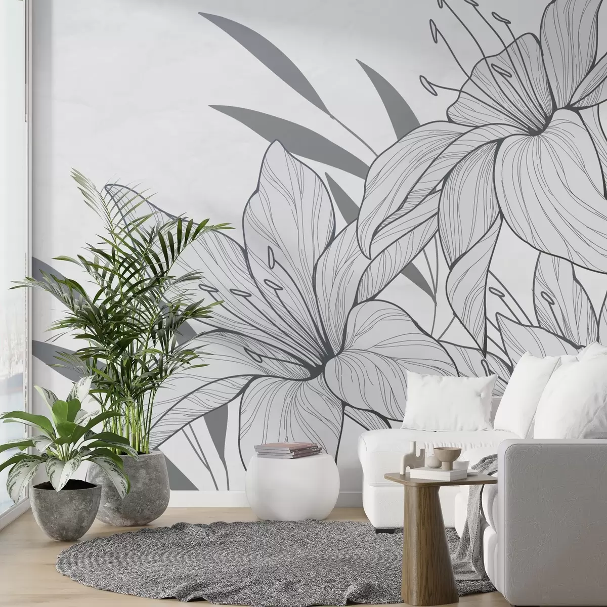 stenske poslikave velike poslikane modre lilije w02204v1