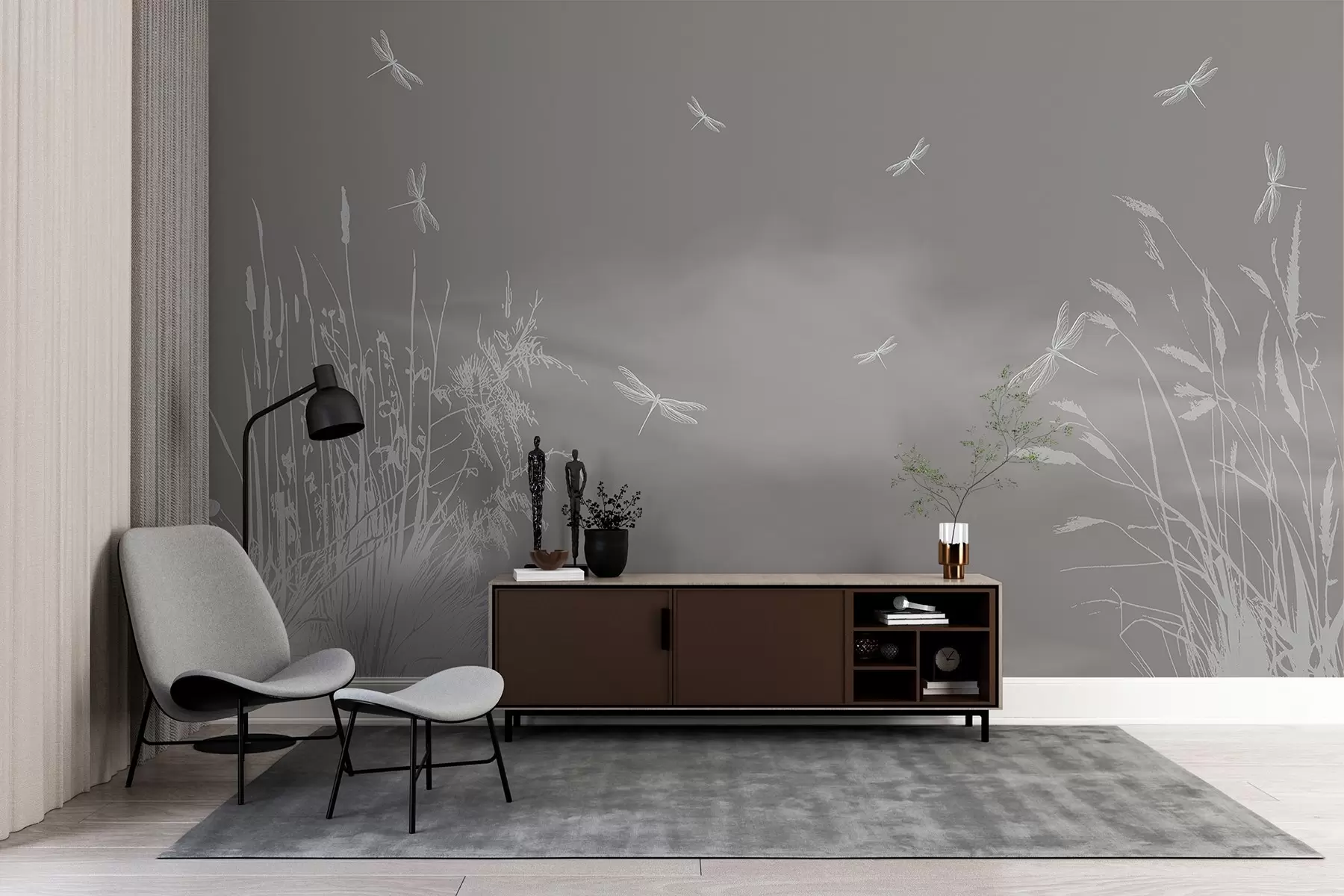 stenske poslikave Nežen polet nad mirnimi vodami w00558v2