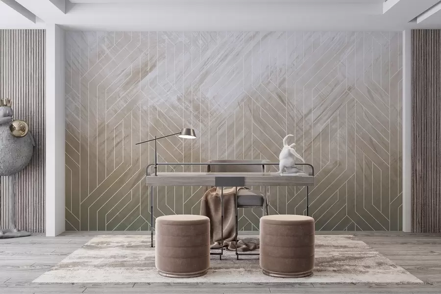 stenske poslikave Geometrično abstraktno ozadje z diagonalnimi črtami in gradientnim učinkom v rjavih odtenkih w08433v1