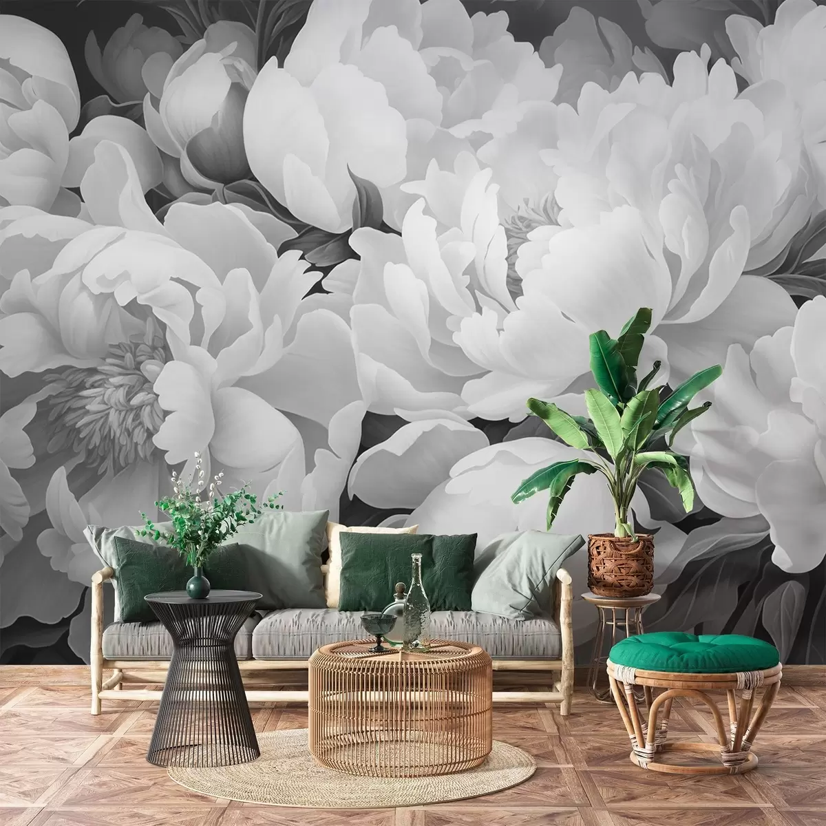 stenske poslikave Črne in bele potonike w02262