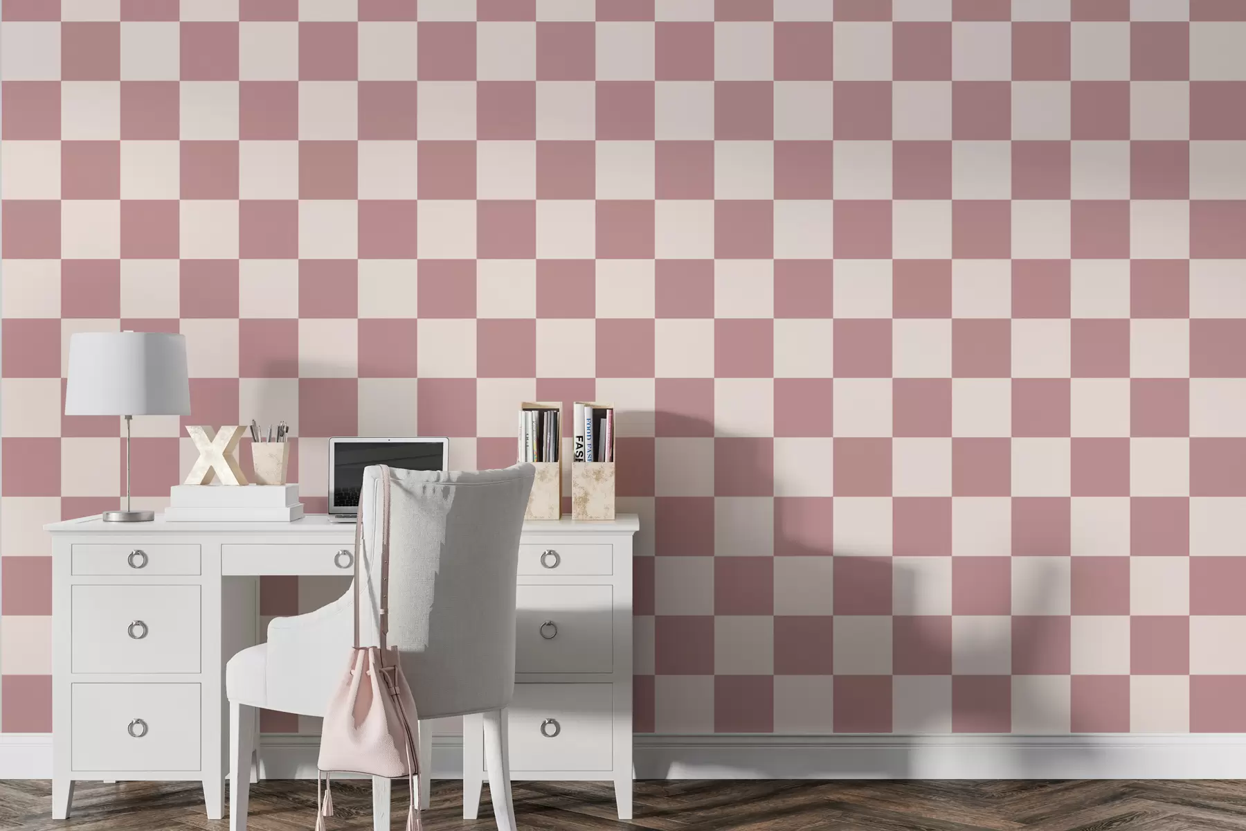 stenske poslikave Geometrijska tapeta v roza barvi w01922v1