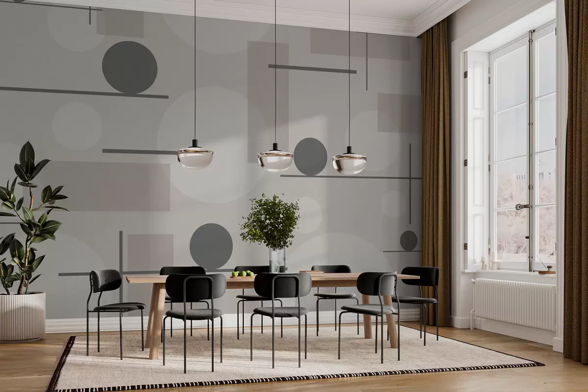 stenske poslikave Geometrijske oblike v pastelnih barvah w02321